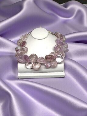 "PRICE DROP" 107.00 Carats Earth Mined Purple Amethyst Beads Hand Made Bracelet
